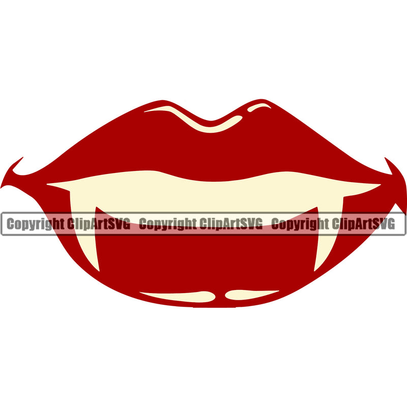 Lips Fangs Color Design Element Face Sexy Mouth Position Woman Female Girl Lady Cartoon Character Mascot Creation Create Art Artwork Creator Business Company Logo Clipart SVG