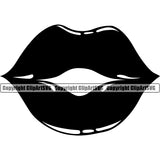 Lips Women Lip Kiss Design Element Face Sexy Mouth Position Head Cartoon Character Mascot Female Girl Lady Create Art Artwork Creator Business Company Logo Clipart SVG