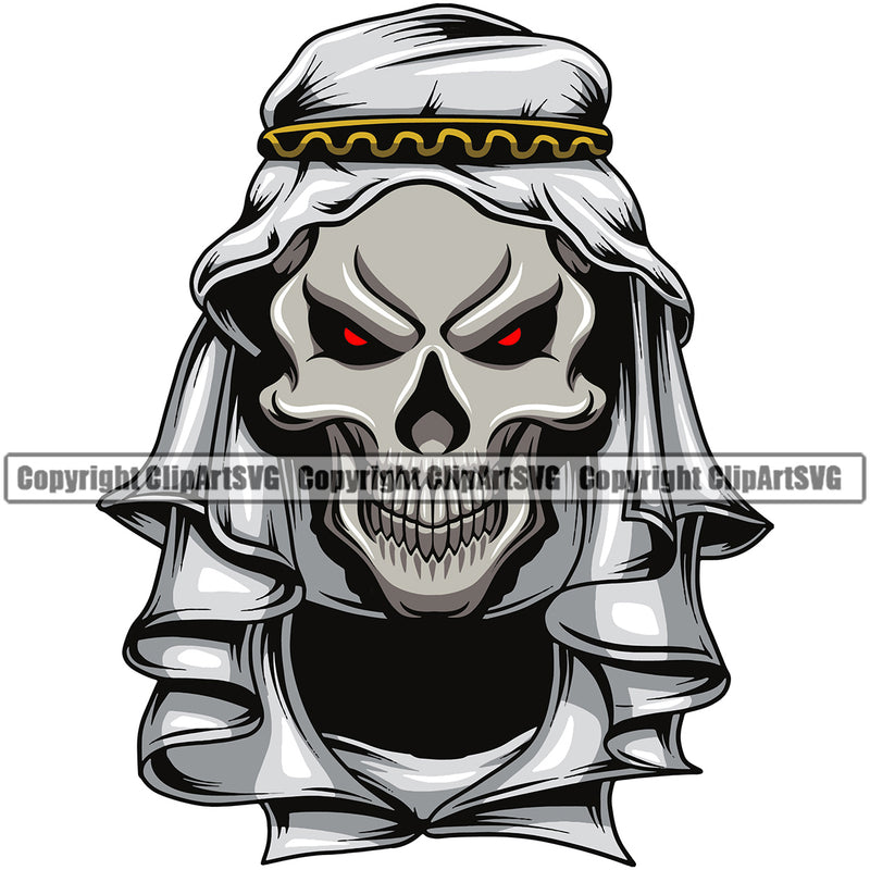 Skull Skeleton Head Design Element Arab Looks Red Eyes Design Black And White Face Skull Death Head Skeleton Dead Face Horror Human Bone Evil Tattoo Grunge Scary Gothic Art Logo Clipart SVG