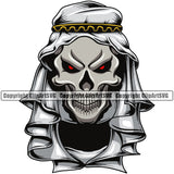 Skull Skeleton Head Design Element Arab Looks Red Eyes Design Black And White Face Skull Death Head Skeleton Dead Face Horror Human Bone Evil Tattoo Grunge Scary Gothic Art Logo Clipart SVG