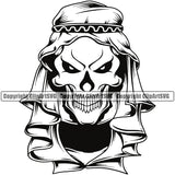 Black And White Skull Skeleton Head Design Element Artwork Vector Arab Looks Face White Background Skull Death Head Skeleton Dead Face Horror Human Bone Evil Tattoo Grunge Scary Gothic Art Logo Clipart SVG