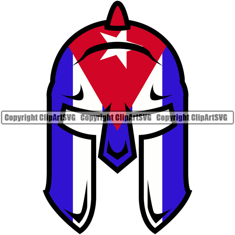 Country Flag Nation National Cuba Cuban Flag Ethnic Helmet Color Design Element Latin Latino Latina Spanish Caribbean Island Emblem Badge Symbol Icon Global Official Sign Design Logo Clipart SVG