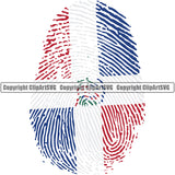 Country Map Nation Flag Emblem Badge Icon Dominican Republic Latin Latino Latina Spanish Caribbean Fingerprint Color Design Element Global Official Sign Design Logo Clipart SVG