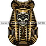 Ethnic Egypt Egyptian Pharaoh Skull Cobra Color Design Element Skull Death Head Skeleton Dead Face Horror White Background Human Bone Evil Tattoo Grunge Scary Gothic Art Logo Clipart SVG