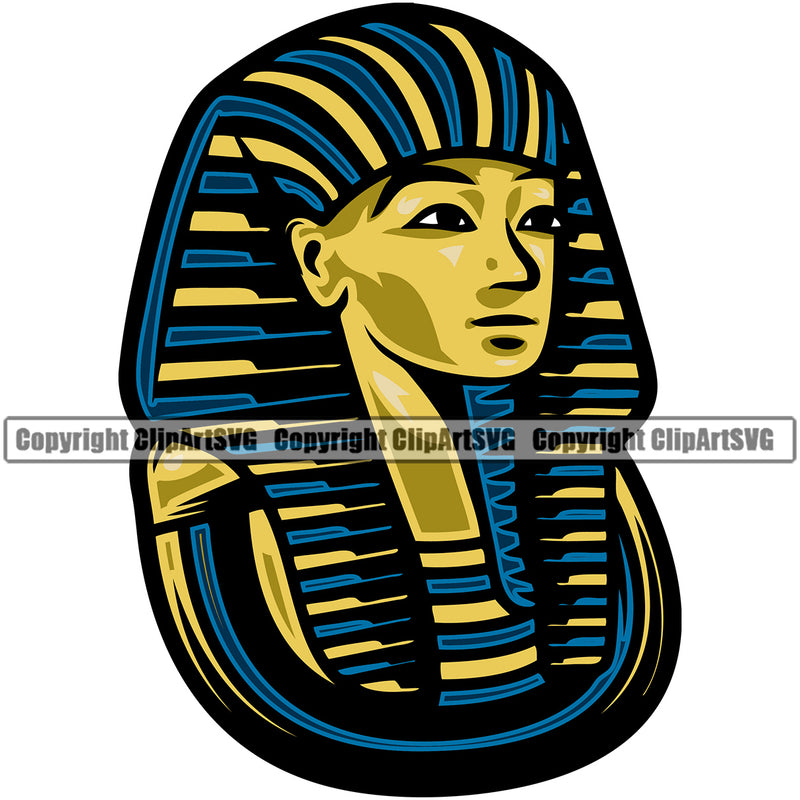 Ethnic Egyptian Sphynx Color Head White Background Design Element Skull Death Head Skeleton Dead Face Horror Human Bone Evil Tattoo Grunge Scary Gothic Art Logo Clipart SVG