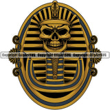 Ethnic Egyptian Tomb Skull Skeleton Head Logo Color Head Design Element Skull Angry Face White Background Death Head Skeleton Dead Face Horror Human Bone Evil Tattoo Grunge Scary Gothic Art Logo Clipart SVG