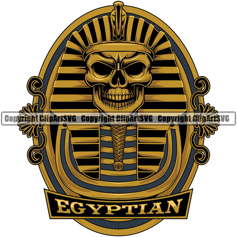 Egyptian Color Quote Ethnic Tomb Skull Skeleton Head Logo Color Head Design Element Skull Death Head Skeleton Dead Face Horror Human Bone Evil Tattoo Grunge Scary Gothic Art Logo Clipart SVG