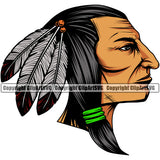 Native American Indian Culture Art Ethnic History Tribal Woman Color Face Design Element Headdress White Background Tribe Warrior Chief Design Logo Clipart SVG