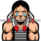Native American Indian Culture Art Ethnic History Color Body Design Element Design Element Tribal Headdress White Background Tribe Warrior Chief Design Logo Clipart SVG