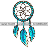 Native American Indian Culture Art Ethnic History Tribal Indian Dream Catcher Color Design Element Headdress White Background Tribe Warrior Chief Design Logo Clipart SVG