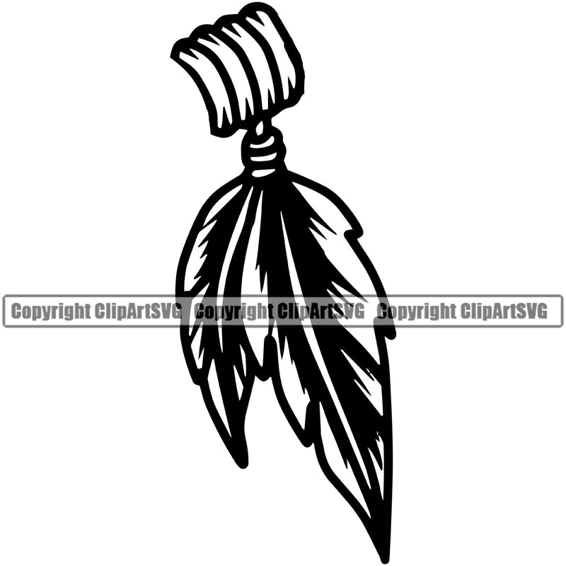 Native American Indian Culture Art Ethnic History Indian Feather Vector Design Element Tribal Headdress White Background Tribe Warrior Chief Design Logo Clipart SVG