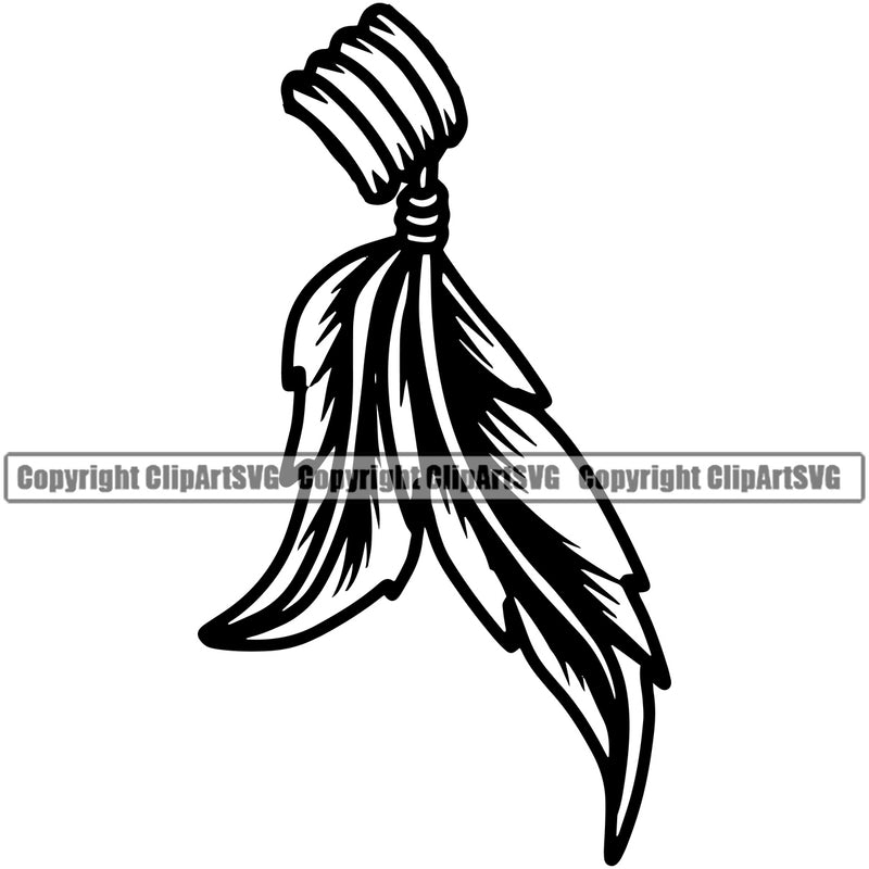 Native American Indian Culture Art Ethnic History Tribal Headdress Indian Feather Vector Design Element Black Color White Background Tribe Warrior Chief Design Logo Clipart SVG