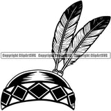 Native American Indian Culture Art Ethnic History Tribal Headdress Indian Hat Vector Design Element White Background Tribe Warrior Chief Design Logo Clipart SVG