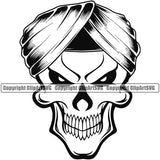 Native American Indian Culture Art Skull Turban Hat Vector Design Element Ethnic History Tribal Headdress White Background Tribe Warrior Chief Design Logo Clipart SVG