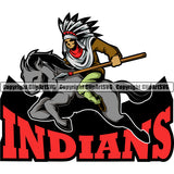 Native American Indian Culture Art Ethnic History Tribal Headdress Color Horse Ride Indians Quote Text Red Color Design Element White Background Tribe Warrior Chief Design Logo Clipart SVG