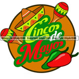 Mexico Mexican Cinco De Mayo Spanish Sombrero Hot Chili Pepper Cactus Nation Pride Flag Art Design Logo Clipart SVG