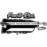 Puerto Rico Rican Country Shaped Flag World Nation Map Sign Symbol Icon Design Element Badge Logo Clipart SVG