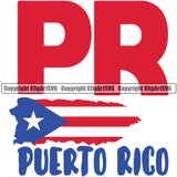Puerto Rico Rican PR Flag Country World Nation Map Sign Symbol Icon Design Element Badge Set Logo Clipart SVG