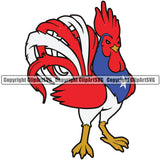 Puerto Rico Rican Rooster Flag Country World Nation Map Sign Symbol Icon Design Element Badge Logo Clipart SVG