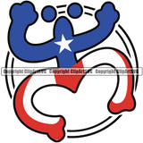 Puerto Rico Rican Turtle Taino Flag Country World Nation Map Sign Symbol Icon Design Element Badge Design Logo Clipart SVG