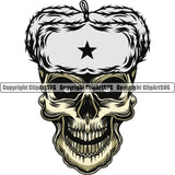 Skull Skeleton Yellow Color Face Wearing Ethnic Russian Hat Vector Design Element White Background Death Head Skeleton Dead Face Horror Human Bone Evil Tattoo Grunge Scary Gothic Art Logo Clipart SVG