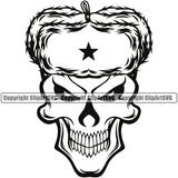 Smile Face Skull Head Wearing Ethnic Russian Skull Hat Death Head Skeleton Dead Face Horror Human Bone Evil Tattoo Grunge Scary Gothic Art Logo Clipart SVG