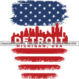 Country Map Nation National Emblem Detroit Stars Color Design Element United States Flag American USA US America Badge Symbol Icon Global Official Sign Design Logo Clipart SVG
