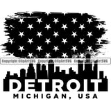 Country Map Nation National Emblem Detroit Stars Design Element United States Flag American USA US America Symbol Icon Global Official Sign Design Logo Clipart SVG