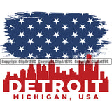 Country Map Nation National Emblem Detroit Color Design Element Above Stars United States Flag American USA US America Badge Symbol Icon Global Official Sign Design Logo Clipart SVG