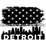 Country Map Nation National Emblem Detroit Stars Above Design Element United States Flag American USA US Official Sign Design America Badge Symbol Icon Global Logo Clipart SVG