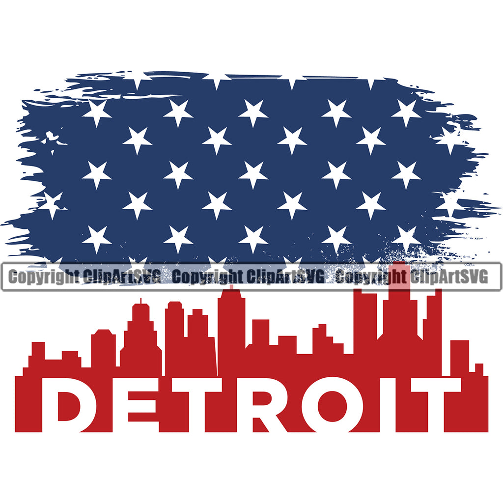 Country Map Nation National Emblem Detroit Above State Only Color Design Element United States Flag American USA US America Badge Symbol Icon Global Official Sign Design Logo Clipart SVG