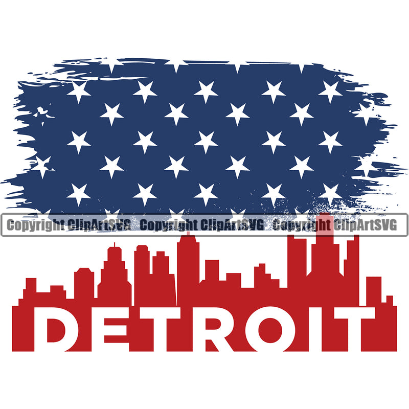 Country Map Nation National Emblem Detroit Above State Only Color Design Element United States Flag American USA US America Badge Symbol Icon Global Official Sign Design Logo Clipart SVG