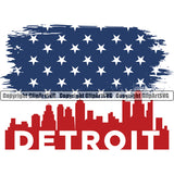 Country Map Nation National Emblem Detroit Above State Only Color Design Element United States Flag American USA US America Badge Symbol Icon Global Official Sign Design Logo Clipart SVG