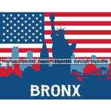 Country Map Nation National Emblem New York Bronx Quote Text Design Element United States Flag American USA US America Badge Symbol Icon Global Official Sign Design Logo Clipart SVG