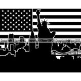 Country Map Nation National Emblem City New York Design Element Black Color United States Flag American USA US America Badge Symbol Icon Global Official Sign Design Logo Clipart SVG