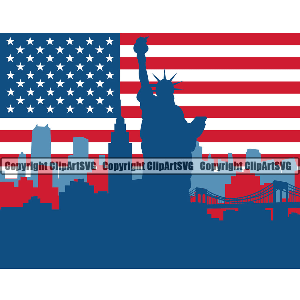 Country Map Nation National New York Color City Design Element United States Flag American USA US America Badge Symbol Icon Official Sign Design Logo Clipart SVG