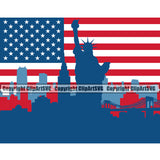 Country Map Nation National New York Color City Design Element United States Flag American USA US America Badge Symbol Icon Official Sign Design Logo Clipart SVG