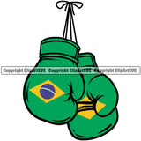 Country Map Nation National Emblem Badge Boxing Gloves Design Element Symbol Brazil Brazilian Flag Latin Latino Latina Spanish Icon Global Official Sign Design Logo Clipart SVG