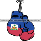 Country Map Nation National Haitian Boxing Gloves Haiti Flag Color Design Element Emblem Badge Symbol Icon Global Official Sign Design Logo Clipart SVG