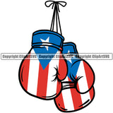 Country Map Nation National Boxing Gloves Flag Design Element Puerto Rico Rican Flag Latin Latino Latina Spanish Caribbean Island Emblem Badge Symbol Icon Global Official Sign Design Logo Clipart SVG