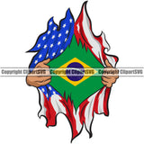 Country Map Nation National Brazil Rip Shirt Open Design Element Brazilian Flag Latin Latino Latina Spanish USA America United States Emblem Badge Symbol Icon Global Official Sign Design Logo Clipart SVG