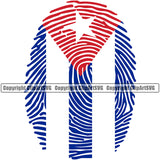 Country Flag Nation National Cuba Cuban Flag Fingerprint Design Element Latin Latino Latina Spanish Caribbean Emblem Badge Symbol Icon Global Official Sign Design Logo Clipart SVG