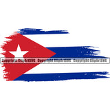 Country Flag Nation National Cuba Cuban Flag Distressed Color Design Element Emblem Badge Symbol Icon Global Official Sign Design Logo Clipart SVG