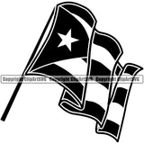 Country Flag Nation National Cuba Cuban Flag Pole Wavy Emblem Badge Symbol Design Element Latino Latina Spanish Caribbean Island Icon Global Official Sign Design Logo Clipart SVG