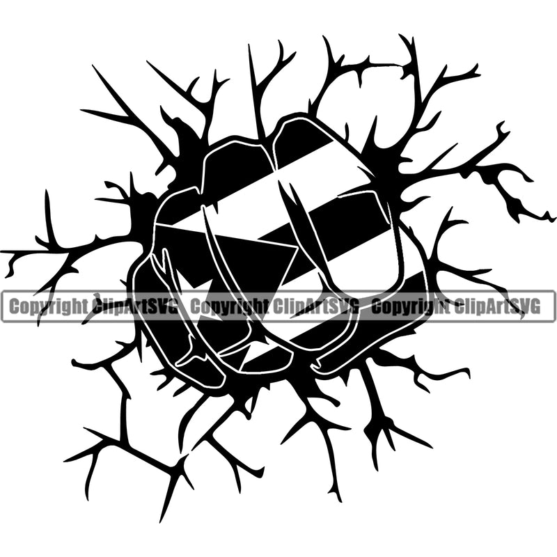 Country Flag Nation National Cuba Cuban Hand Fist Punch Wall Design Element Flag Latin Latino Latina Spanish Emblem Badge Symbol Icon Global Official Sign Design Logo Clipart SVG