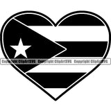 Country Flag Nation National Cuba Heart Design Element Black Color Design Element Latino Latina Spanish Caribbean Island Cuban Flag Emblem Badge Symbol Icon Global Official Sign Design Logo Clipart SVG