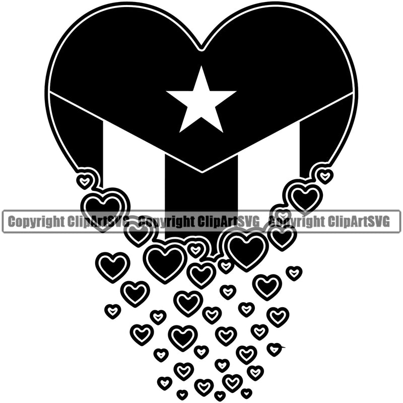 Country Flag Nation National Cuba Heart Falling Design Element Cuban Flag Emblem Latin Latino Latina Spanish Caribbean Badge Symbol Icon Global Official Sign Design Logo Clipart SVG