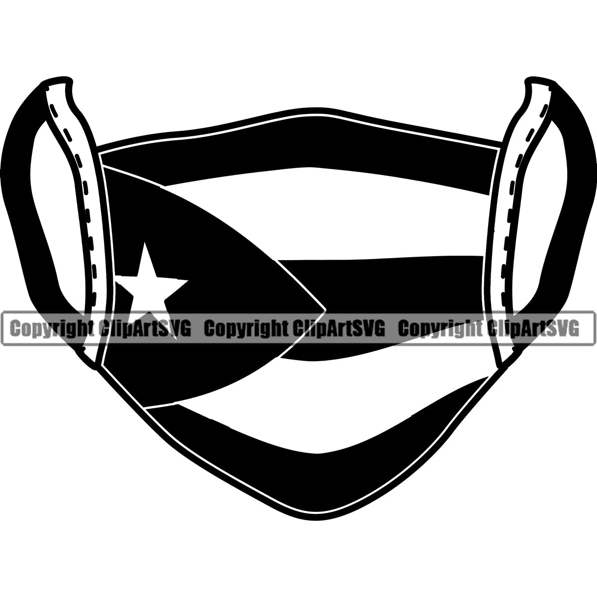 Country Flag Nation National Cuba Cuban Mask Color Design Element Flag ...