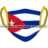 Country Flag Nation National Cuba Cuban Color Mask Flag Design Element Emblem Badge Icon Global Sign Latin Latino Latina Spanish Caribbean Island Logo Clipart SVG