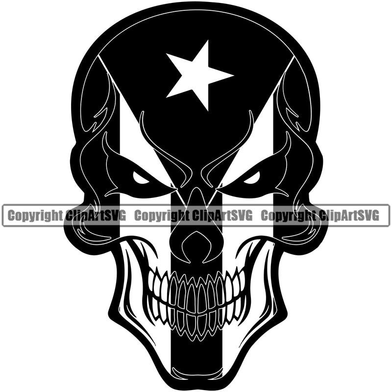 Country Flag Nation National Cuba Cuban Skull Skeleton Red Eyes Design Element Flag Emblem Symbol Latina Spanish Caribbean Island Global Official Sign Design Logo Clipart SVG
